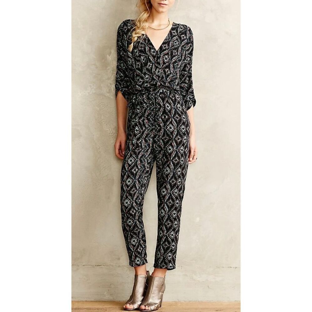 Anthropologie Elevenses Geometric Dacey Jumpsuit Romper Women's XS